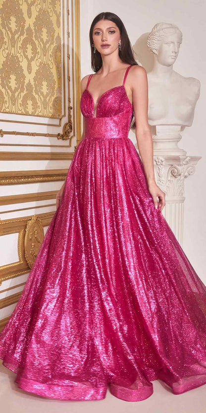 Cinderella Divine CD996 Floor Length A-line Glitter Ball Gown
